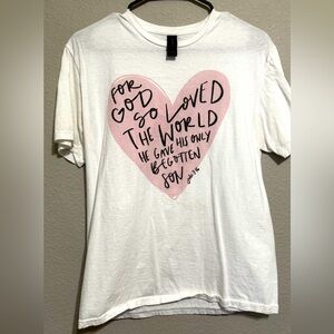 John 3:16 Pink Heart Verse T Shirt